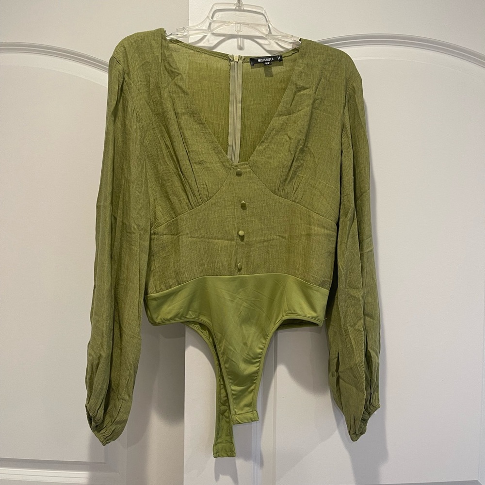 Missguided green bodysuit